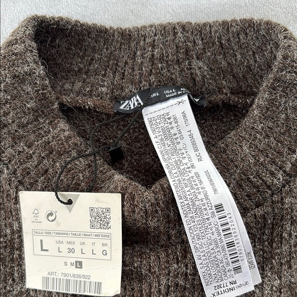 Elegant Brown Sweater with Beaded Hem - Picture 2 of 7